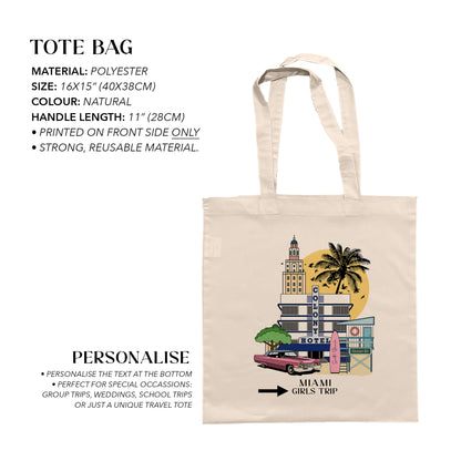 Miami Personalized Tote Bag