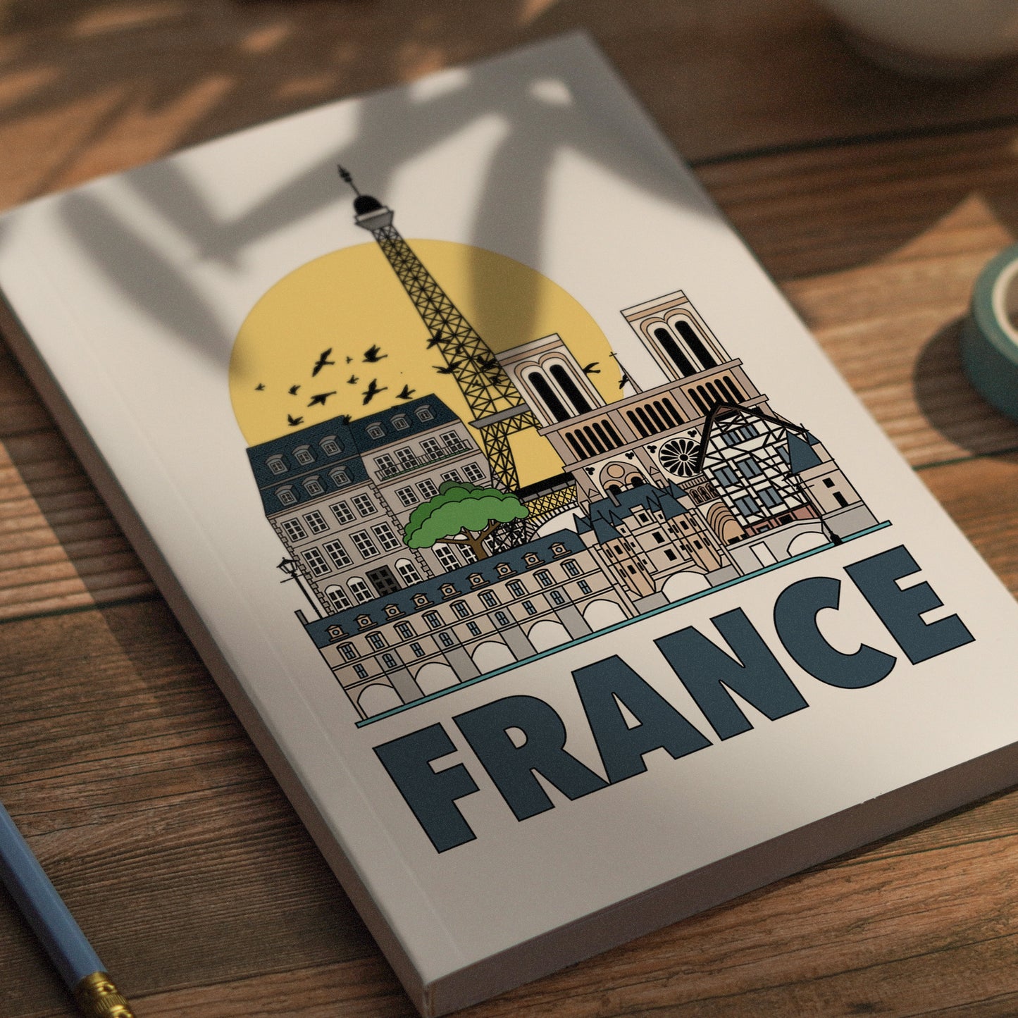France Notebook Illustrated Travel Journal Series