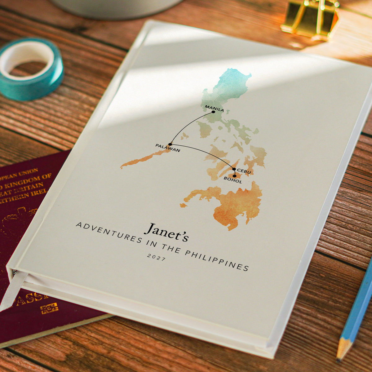 Philippines Personalised Travel Journal | Travel Map Diary, Planner & Bucket List Book