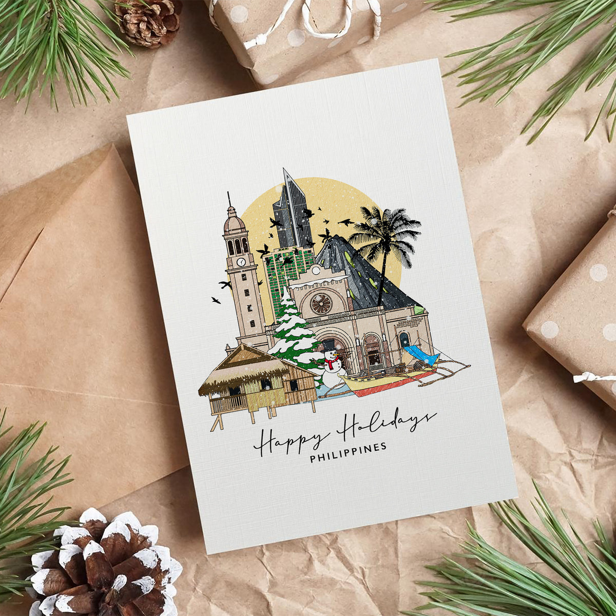 Philippines/Manila Personalised Christmas/Holiday Greeting Card