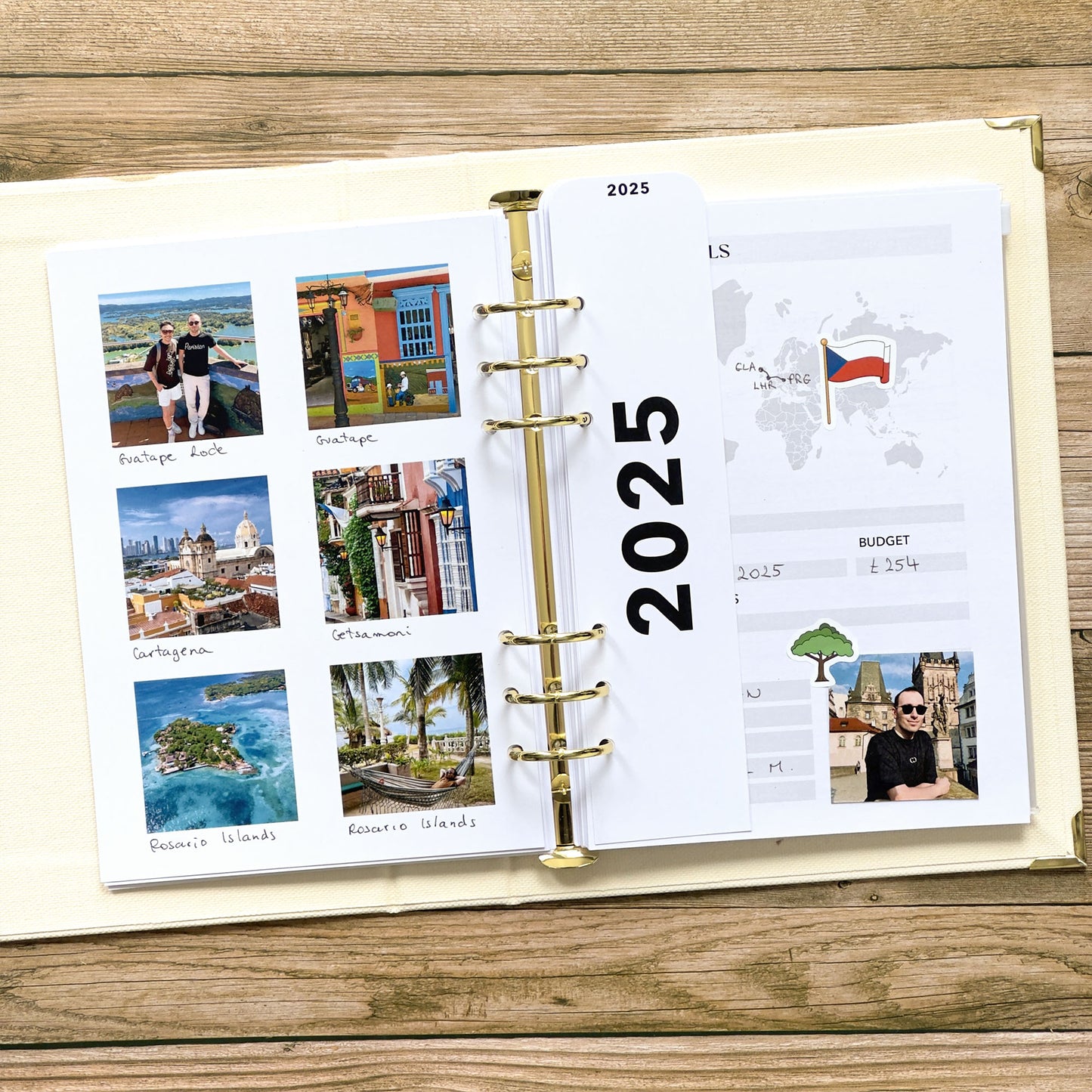 Yearly Tab Dividers - Travel Journal Binder Insert