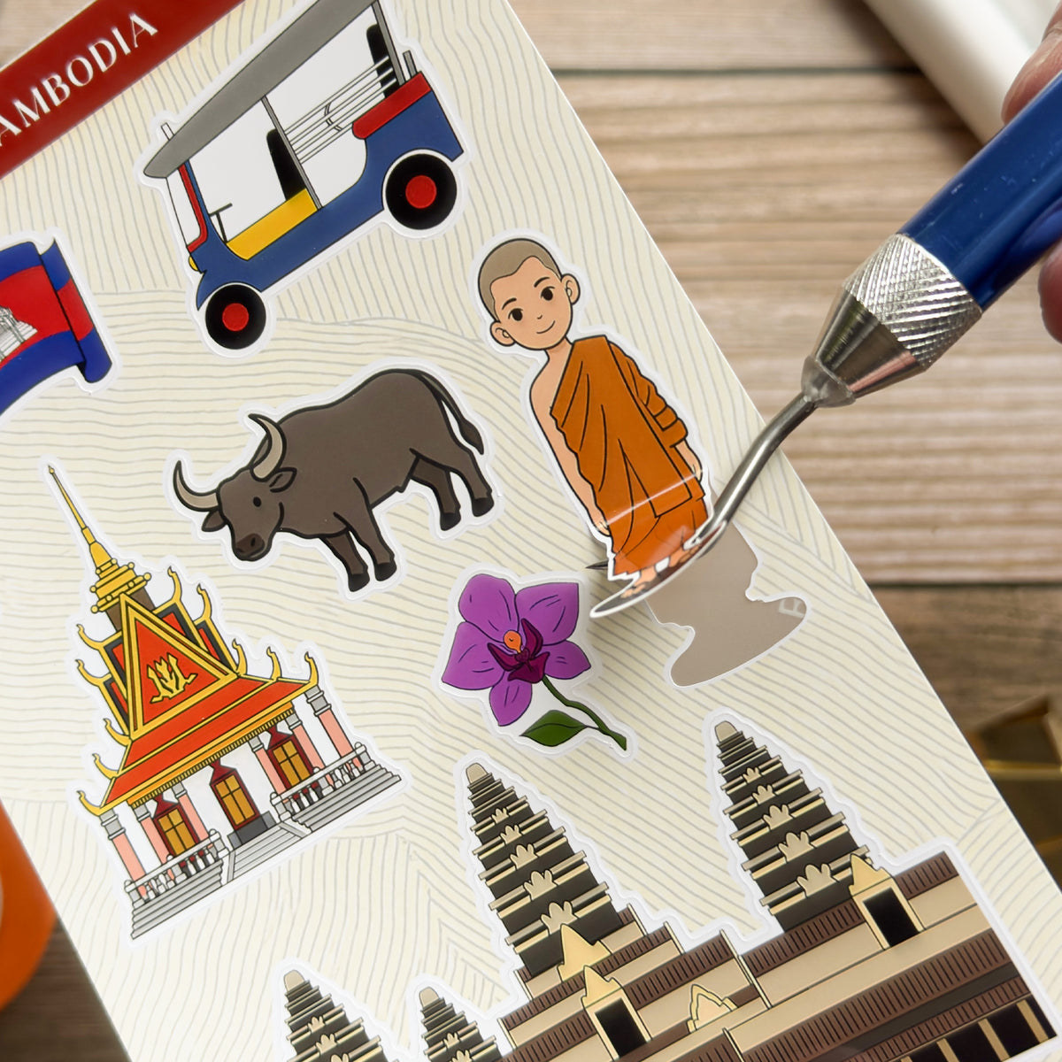 Cambodia, Angkor Wat Sticker Sheet | Scrapbooking, Planner, Journal Sticker