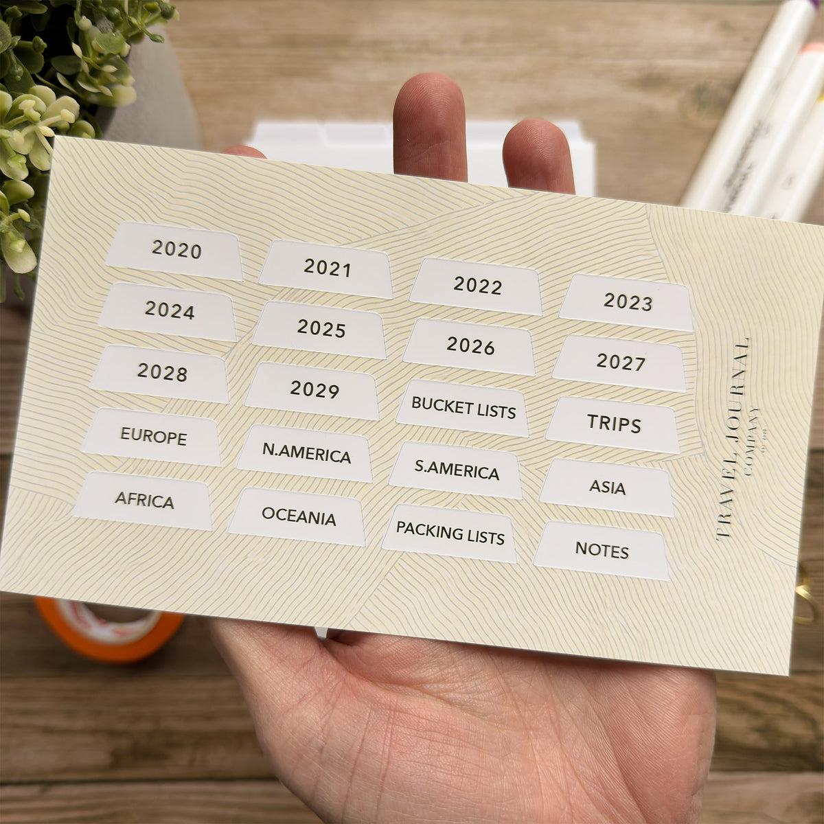 Customisable A5 Tab Dividers - Travel Journal Binder, Planner, Organiser Insert