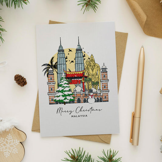 Malaysia/Kuala Lumpur Personalised Christmas/Holiday Greeting Card
