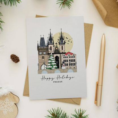 Prague Personalised Christmas/Holiday Greeting Card
