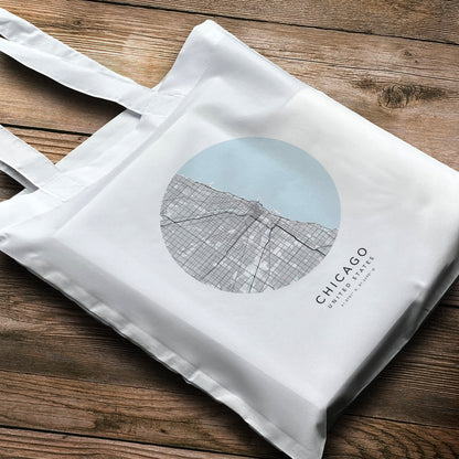 Chicago Personalised City Map Tote Bag