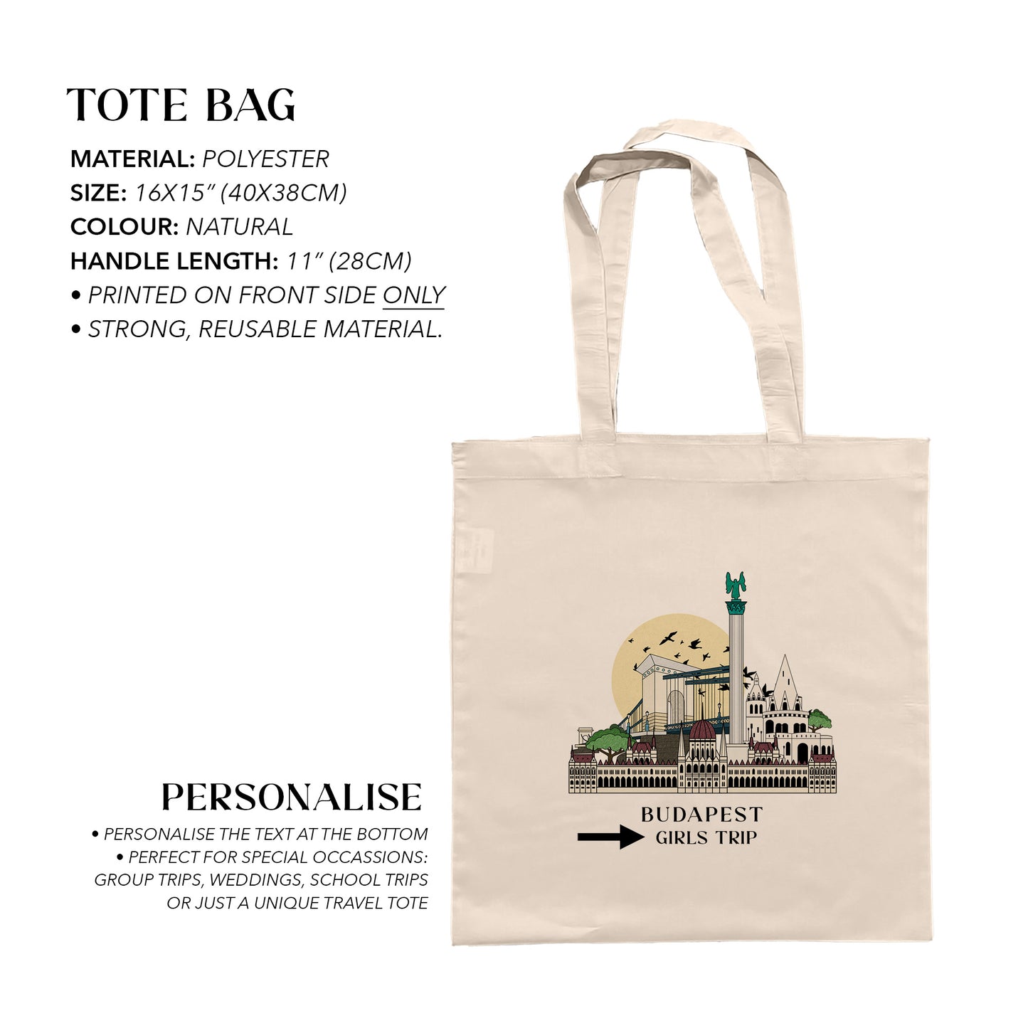 Budapest Personalized Tote Bag