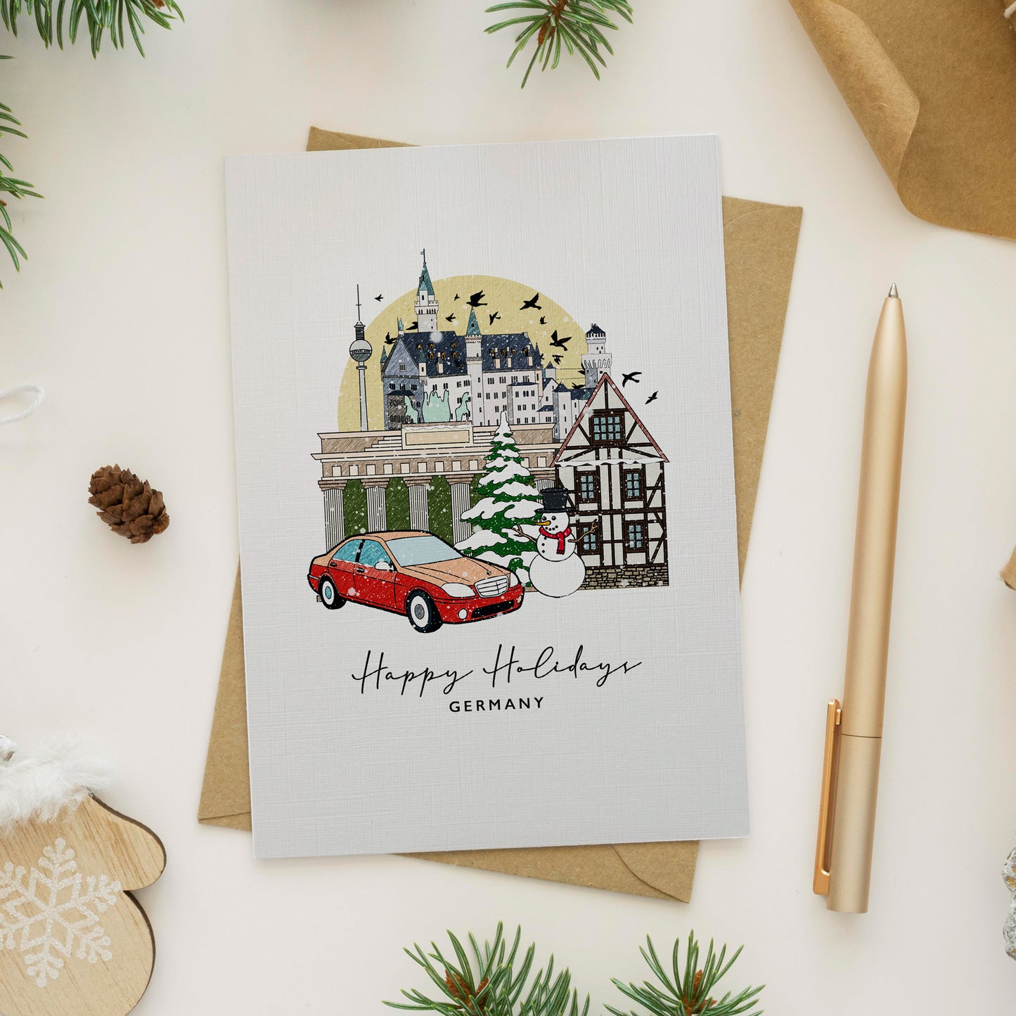 Germany Personalised Christmas/Holiday Greeting Card