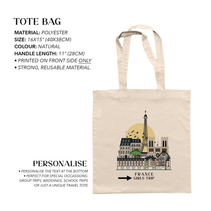 France Personalized Tote Bag