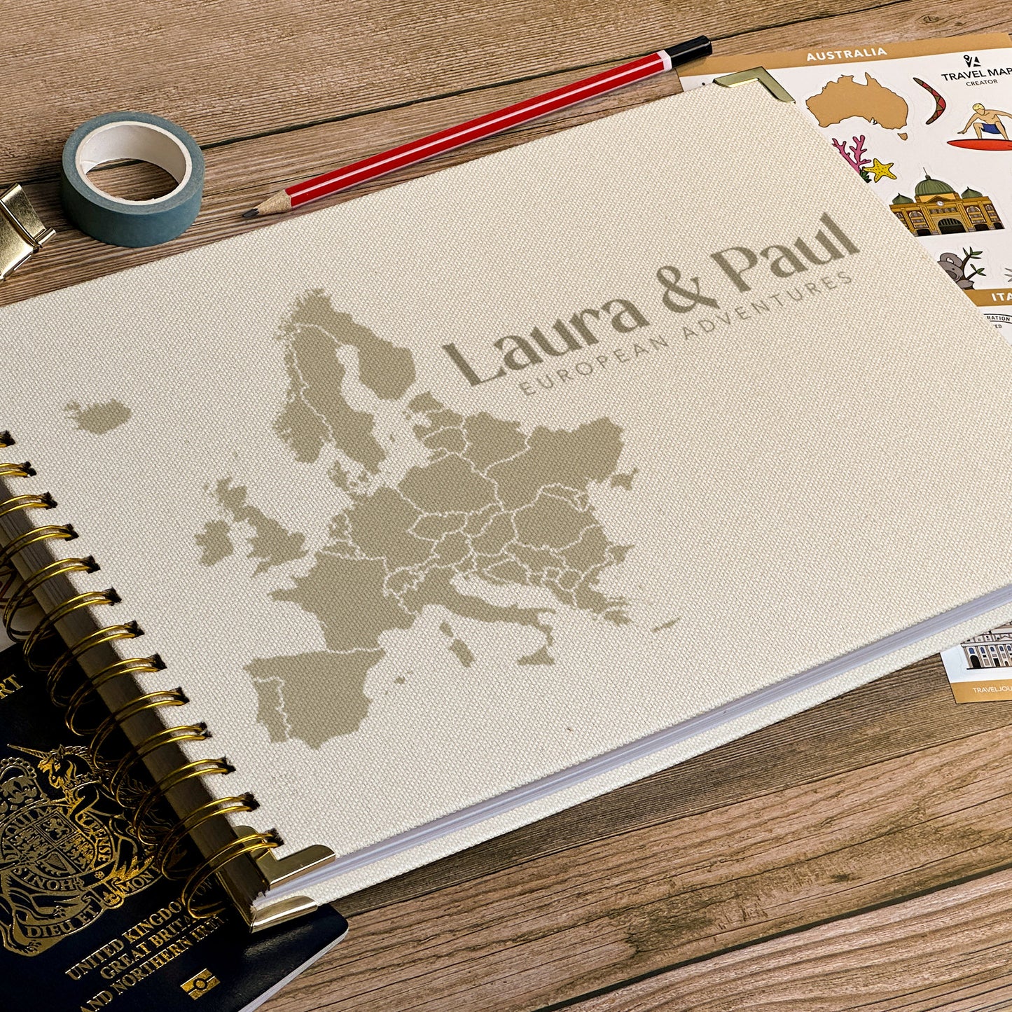 Europe Personalized Travel Scrapbook/Photo Album