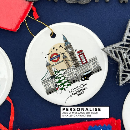 London England Personalised Christmas Tree Ornament