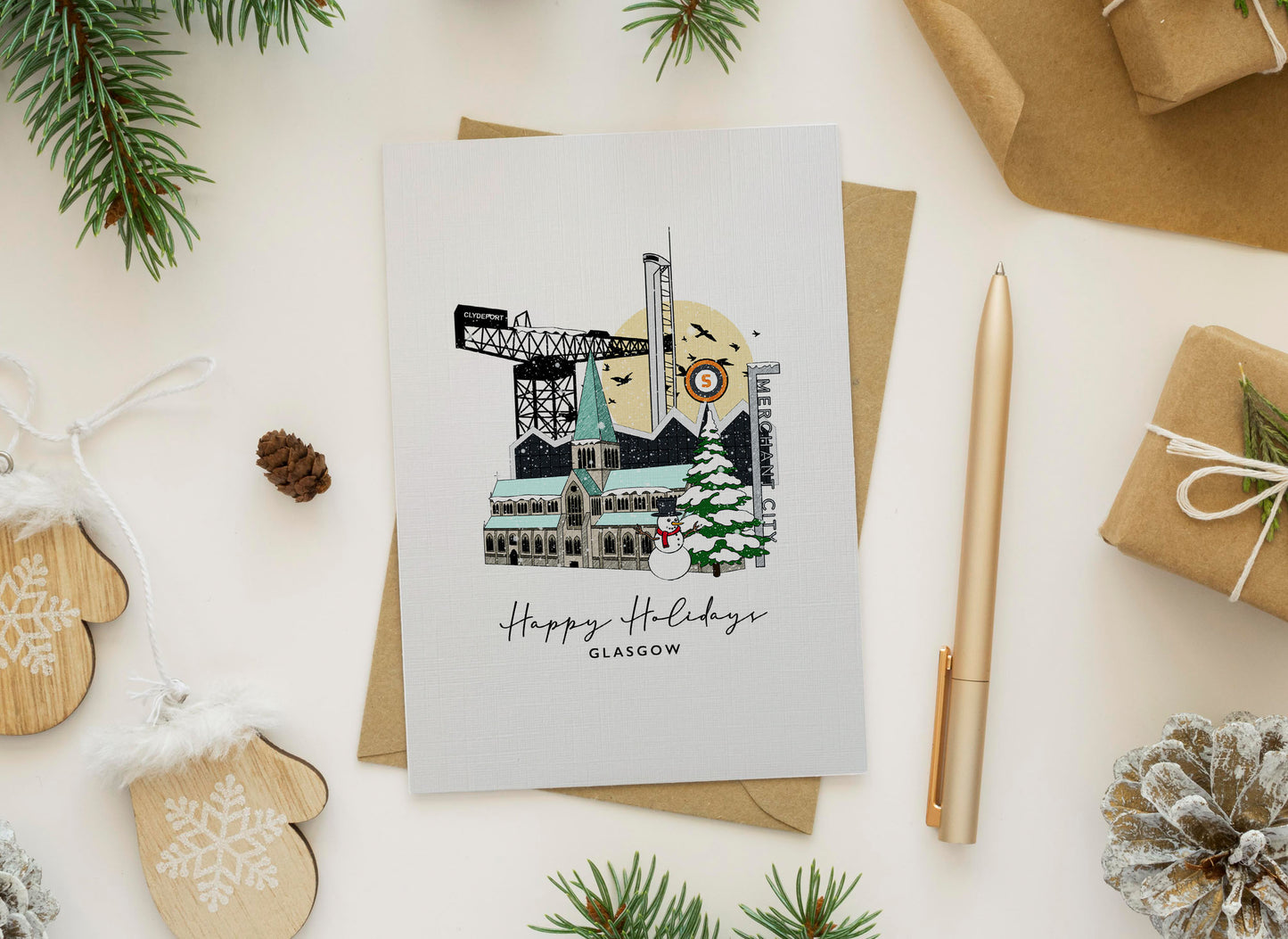 Glasgow Personalised Christmas/Holiday Greeting Card