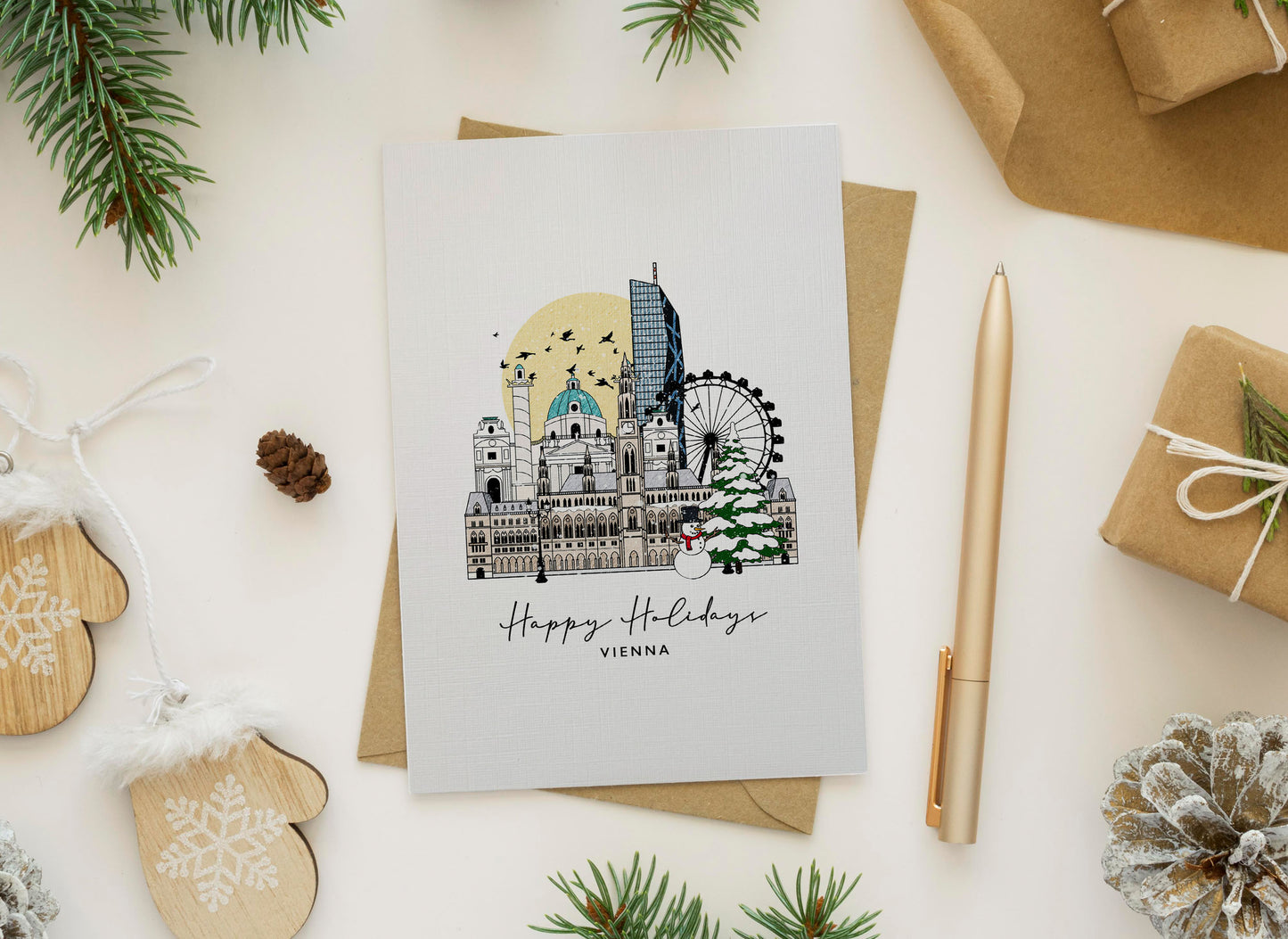 Vienna Personalised Christmas/Holiday Greeting Card