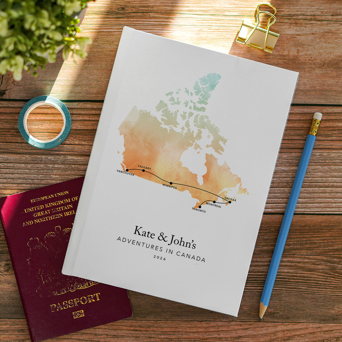 Canada Personalised Travel Journal | Travel Map Diary, Planner & Bucket List Book