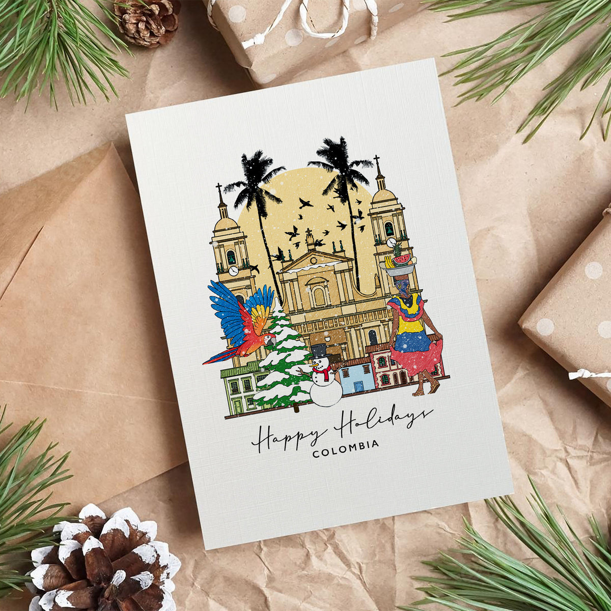Colombia Personalised Christmas/Holiday Greeting Card