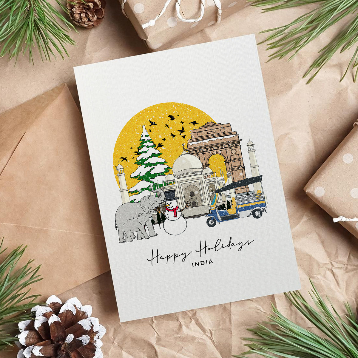 India Personalised Christmas/Holiday Greeting Card
