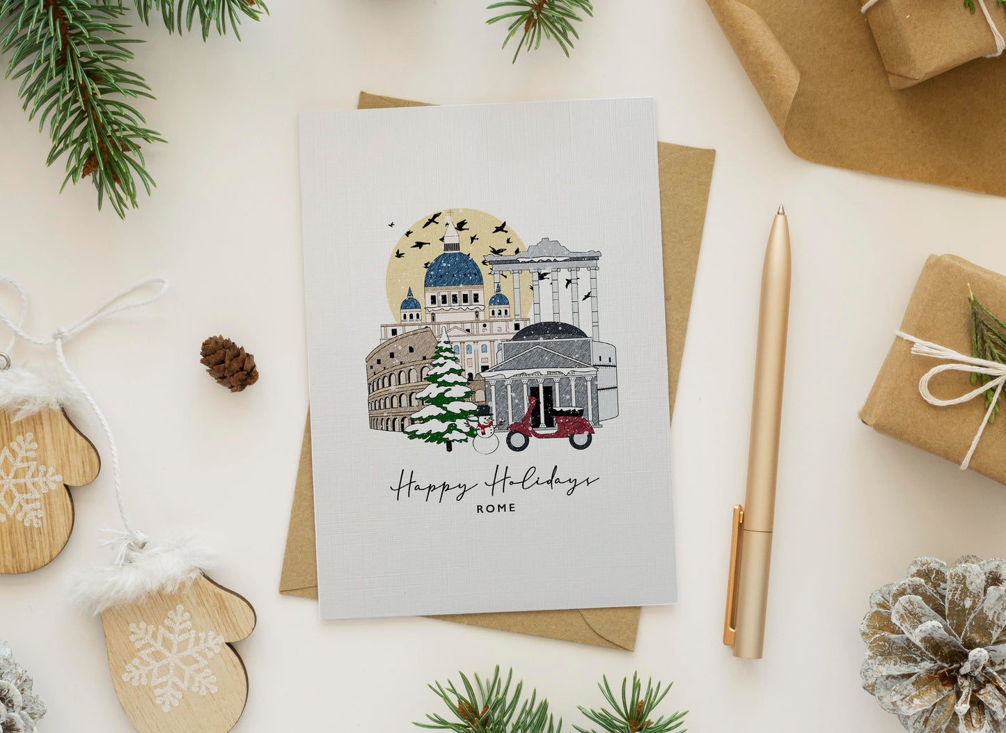 Rome Personalised Christmas/Holiday Greeting Card