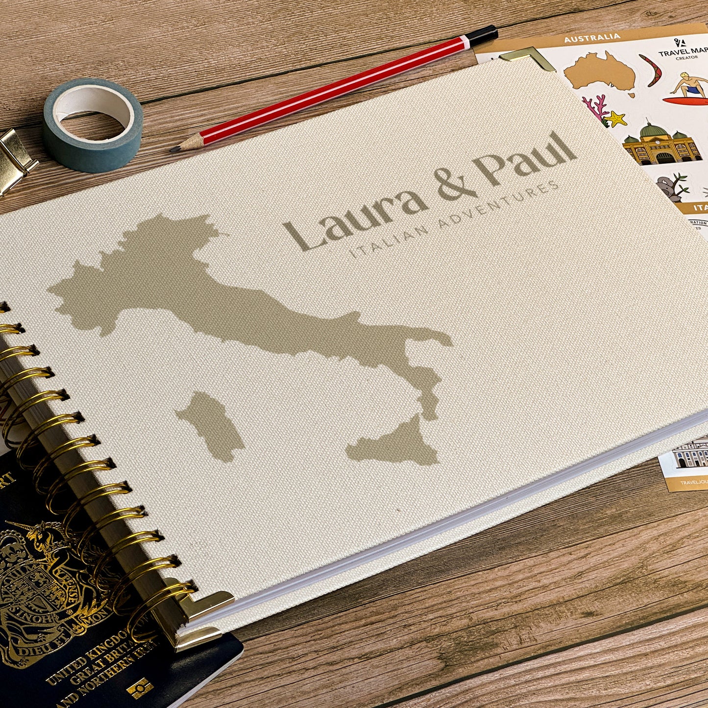 Italy Personalized Travel Scrapbook/Photo Album