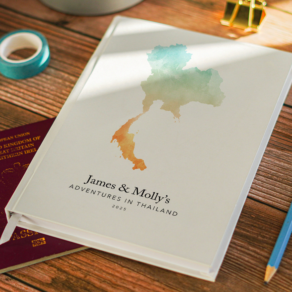 Thailand Personalised Travel Journal | Travel Map Diary, Planner & Bucket List Book
