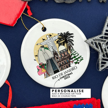 Rio de Janeiro Brazil Personalised Christmas Tree Ornament