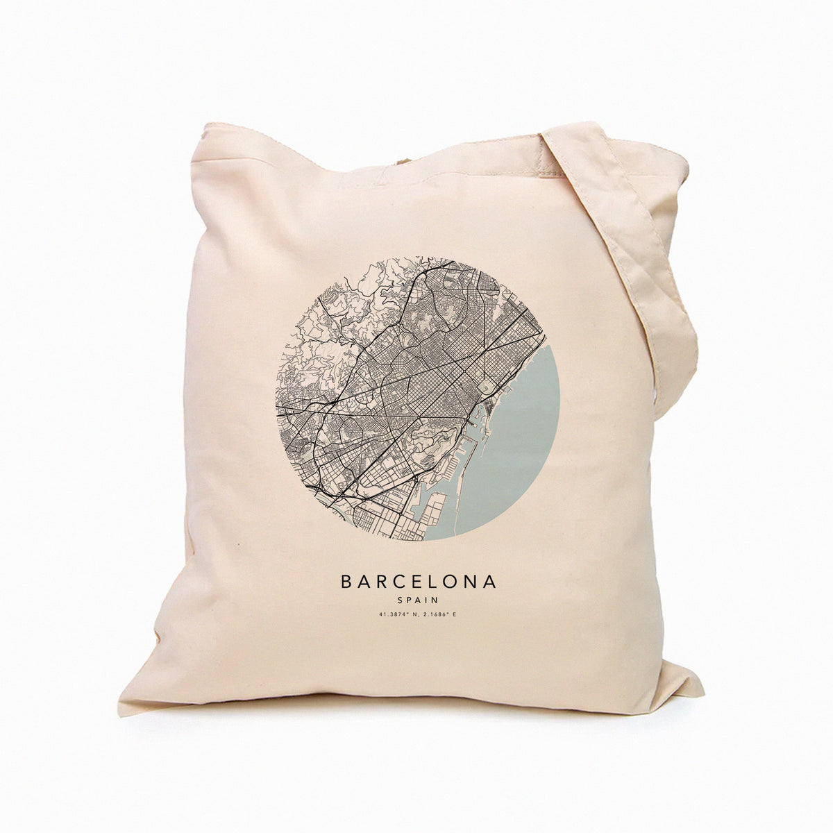 Barcelona Personalised Custom Map Tote Bag | Spain Travel Gift