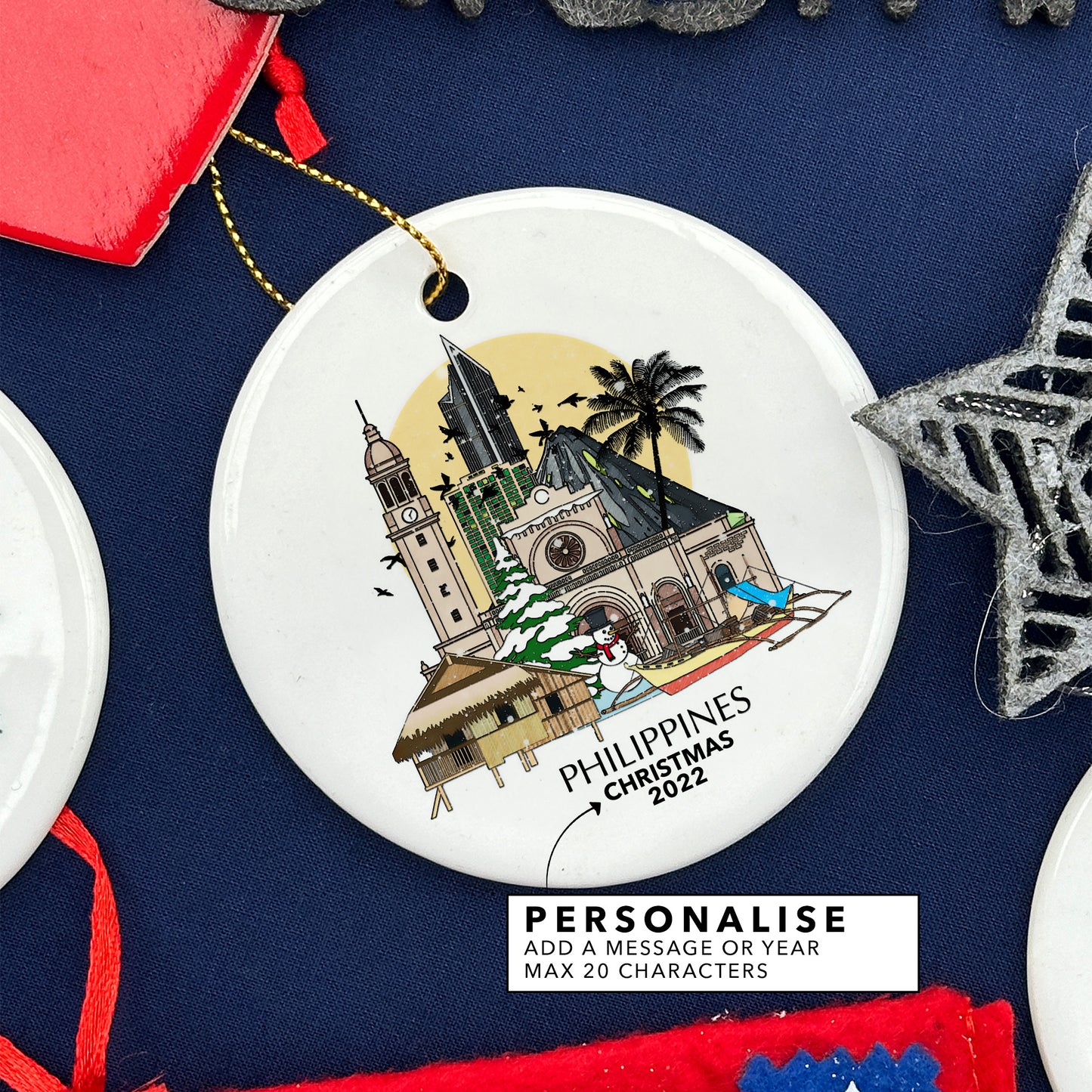 Philippines Personalised Christmas Tree Ornament