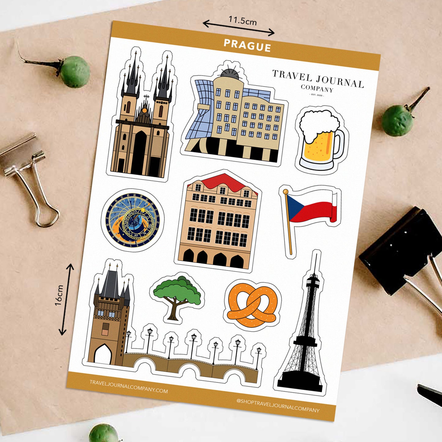 Prague Travel Stickers