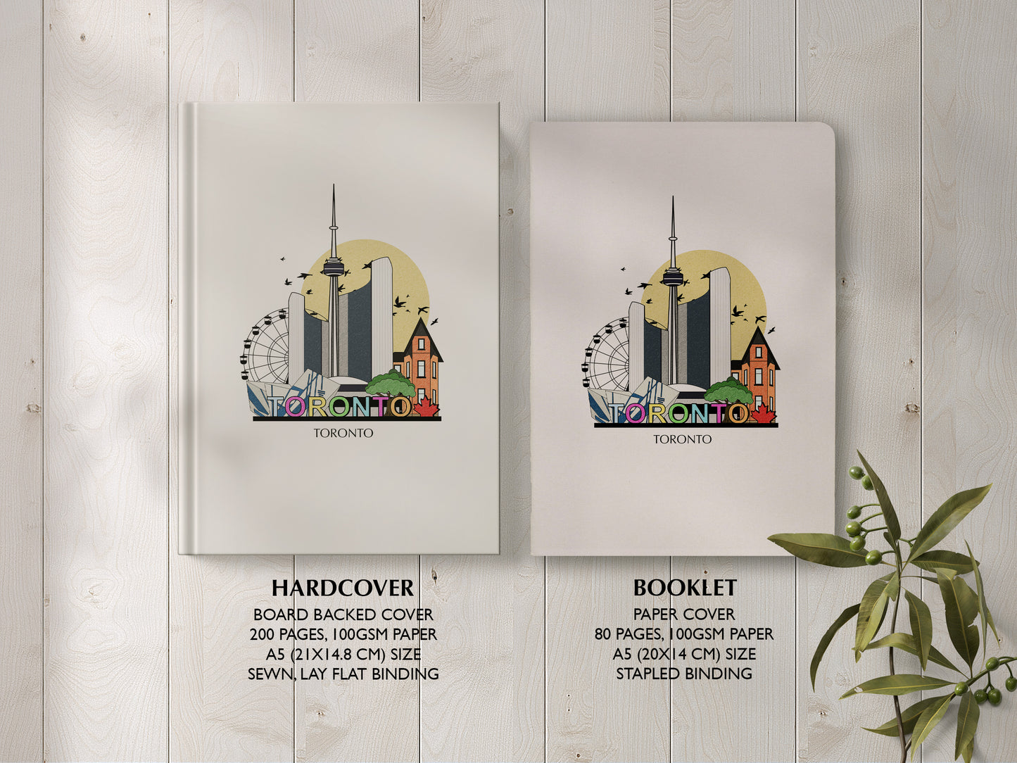 Toronto Personalised Illustrated Travel Journal/Notebook