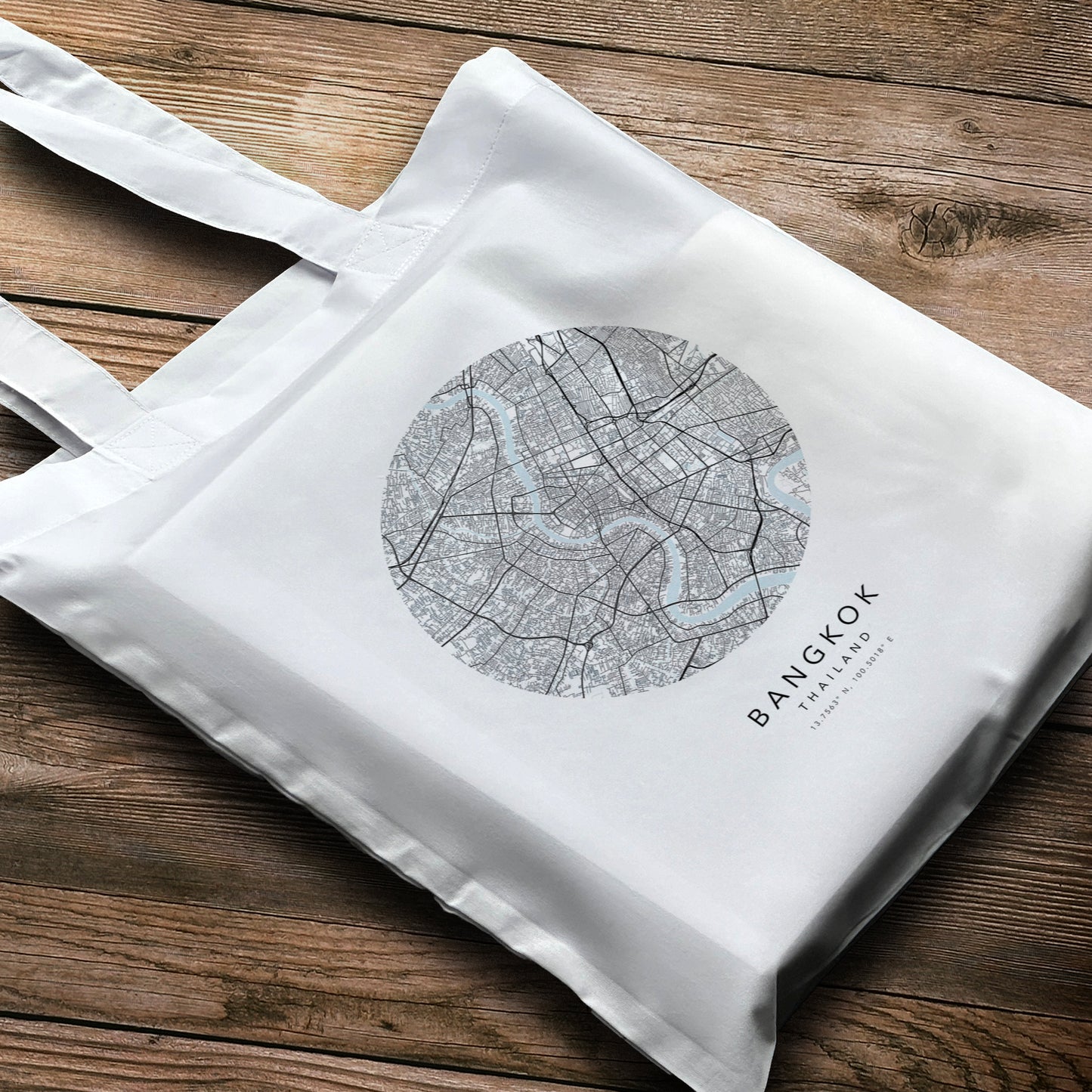 Bangkok Personalised City Map Tote Bag