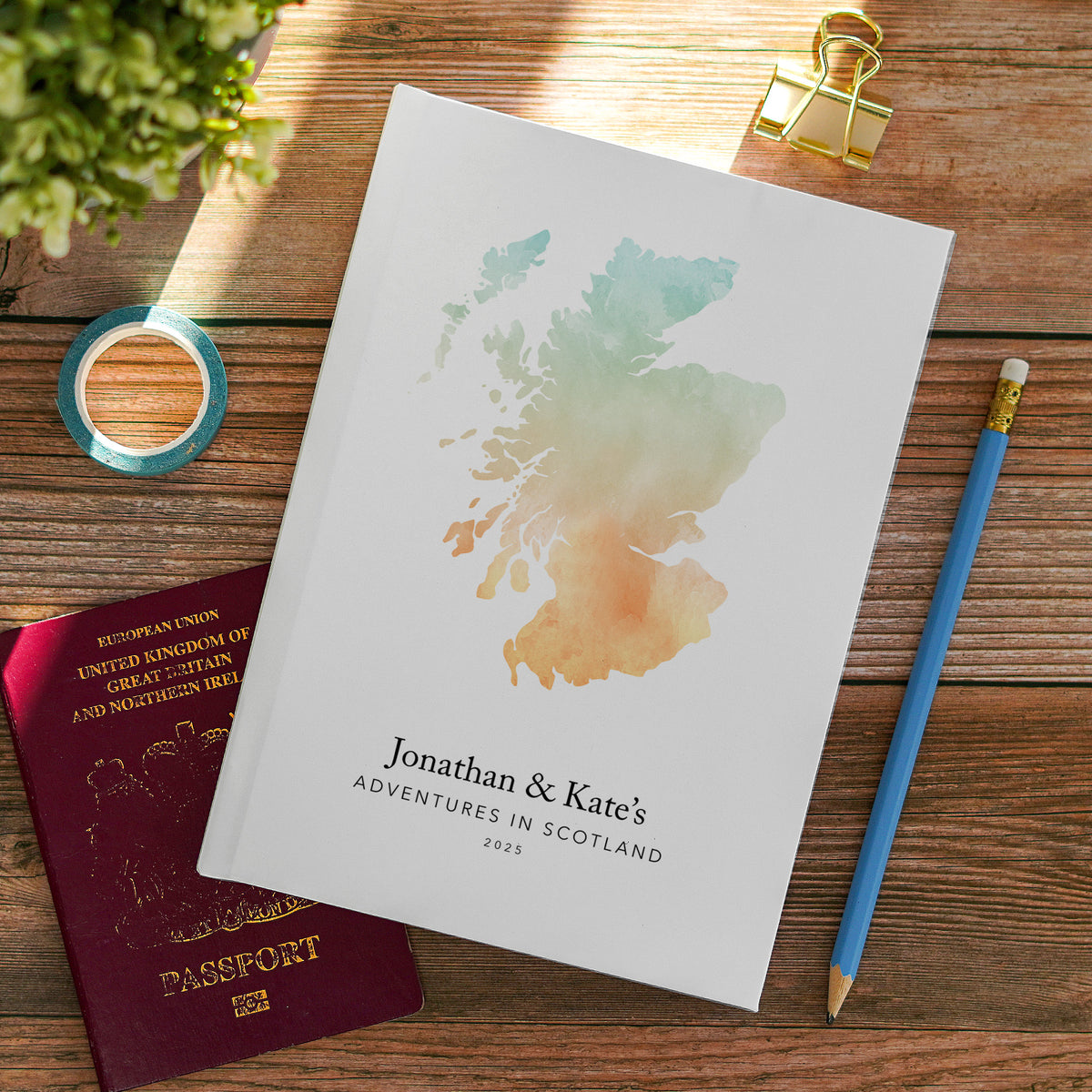 Scotland Personalised Travel Journal | Travel Map Diary, Planner & Bucket List Book