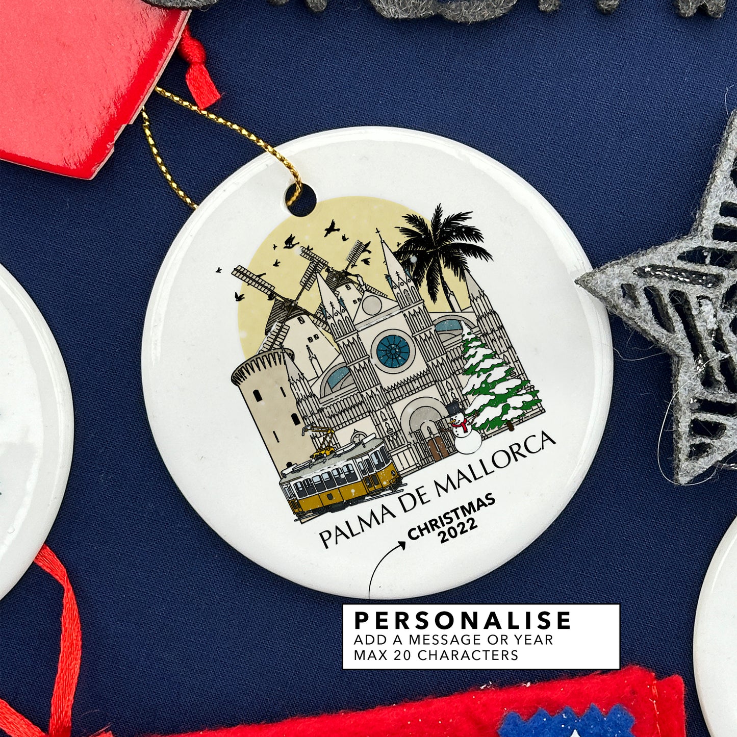 Palma de Mallorca Personalised Christmas Tree Ornament