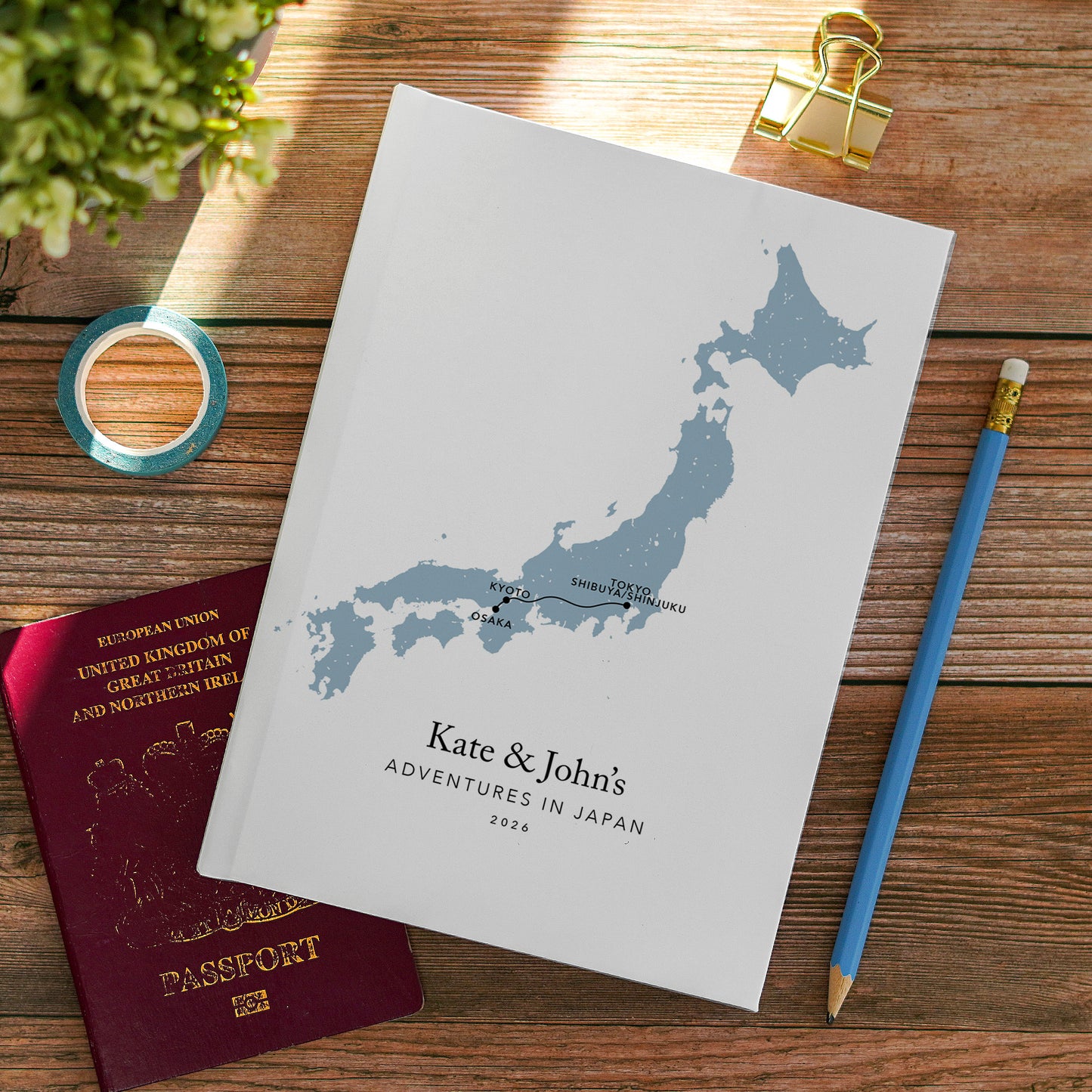 Japan Personalised Travel Journal | Travel Map Diary, Planner & Bucket List Book