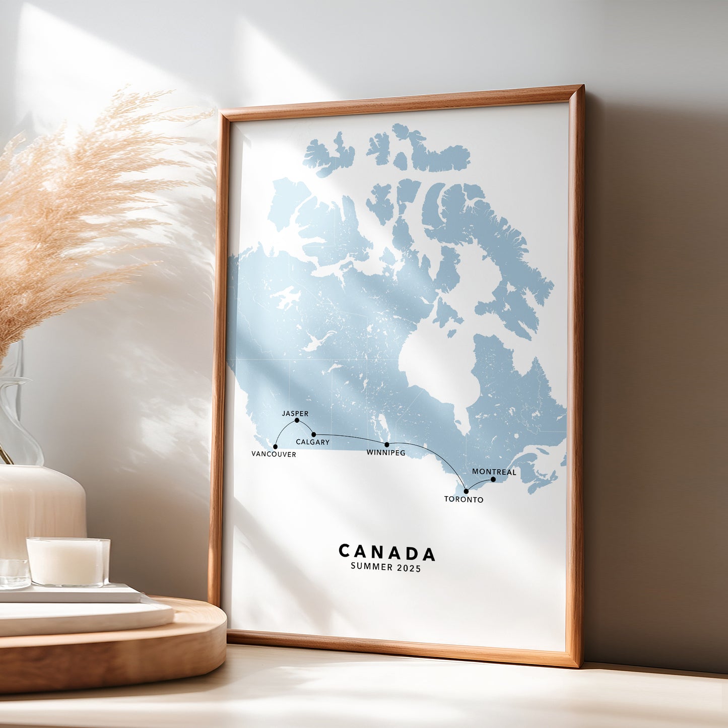 Canada Personalised Travel Map Print with Photo Collage