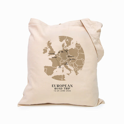 Europe Personalized Map Tote Bag | Travel Agents, Group Tours, School Trips