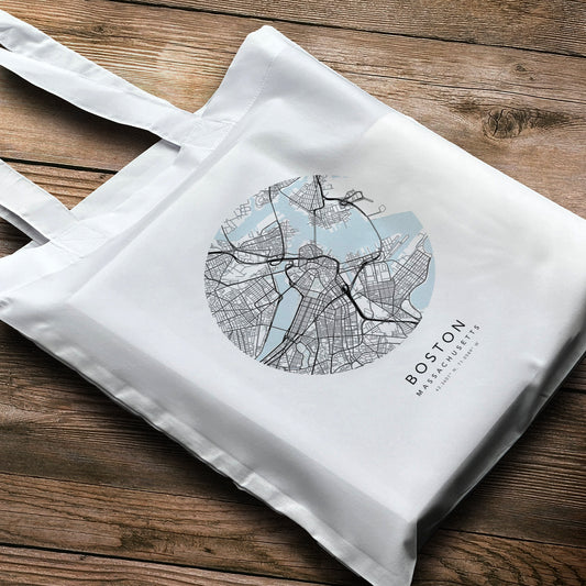 Boston Personalised City Map Tote Bag