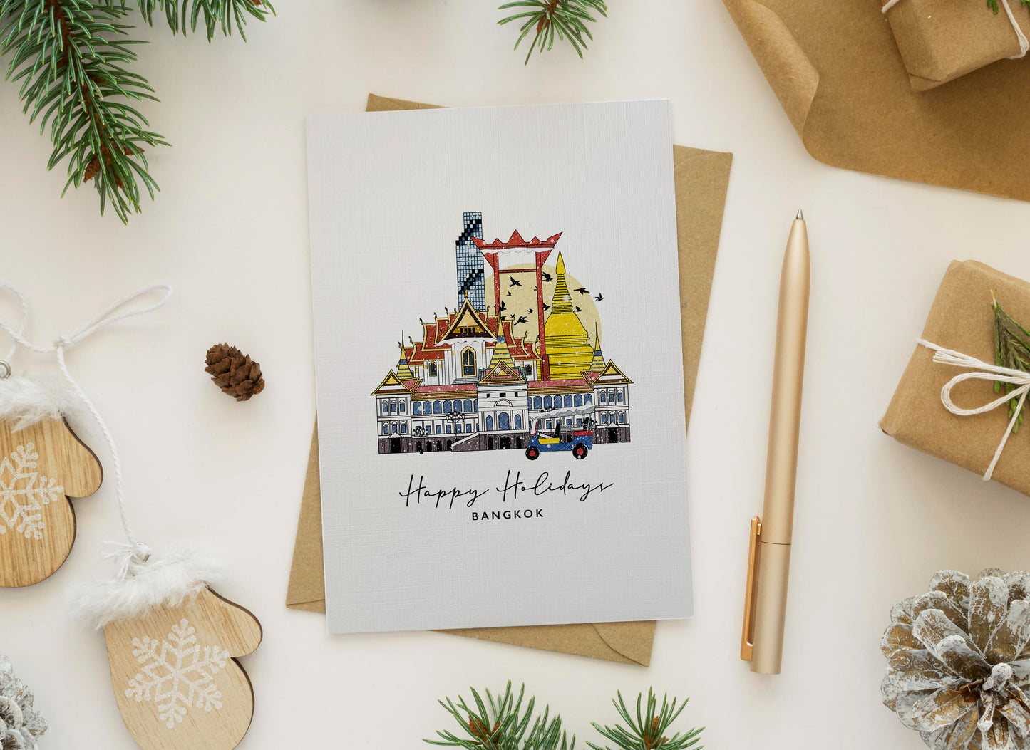 Bangkok Personalised Christmas/Holiday Greeting Card