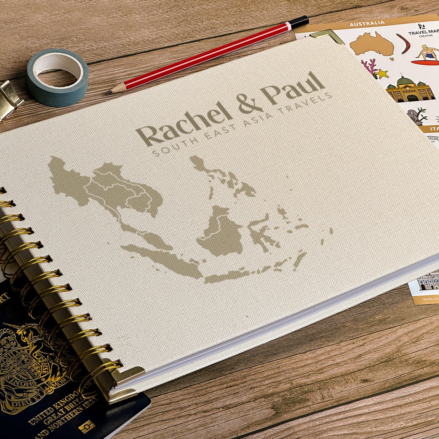 South East Asia Personalized Travel Scrapbook/Photo Album