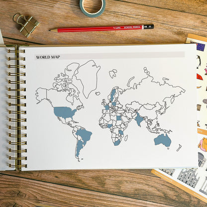 World Map XL Personalised Travel Journal