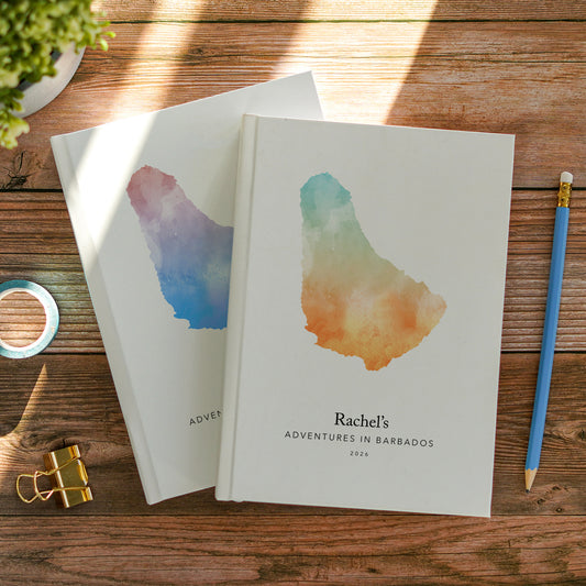 Barbados Personalised Watercolour Travel Journal