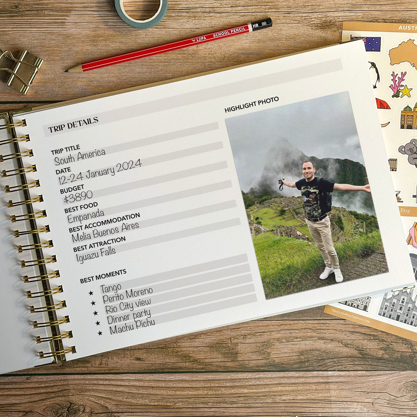 World Map XL Personalised Travel Journal