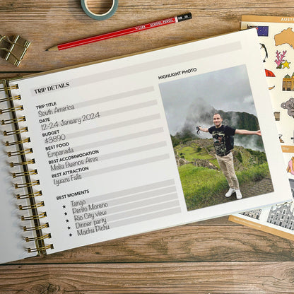 World Map XL Personalised Travel Journal