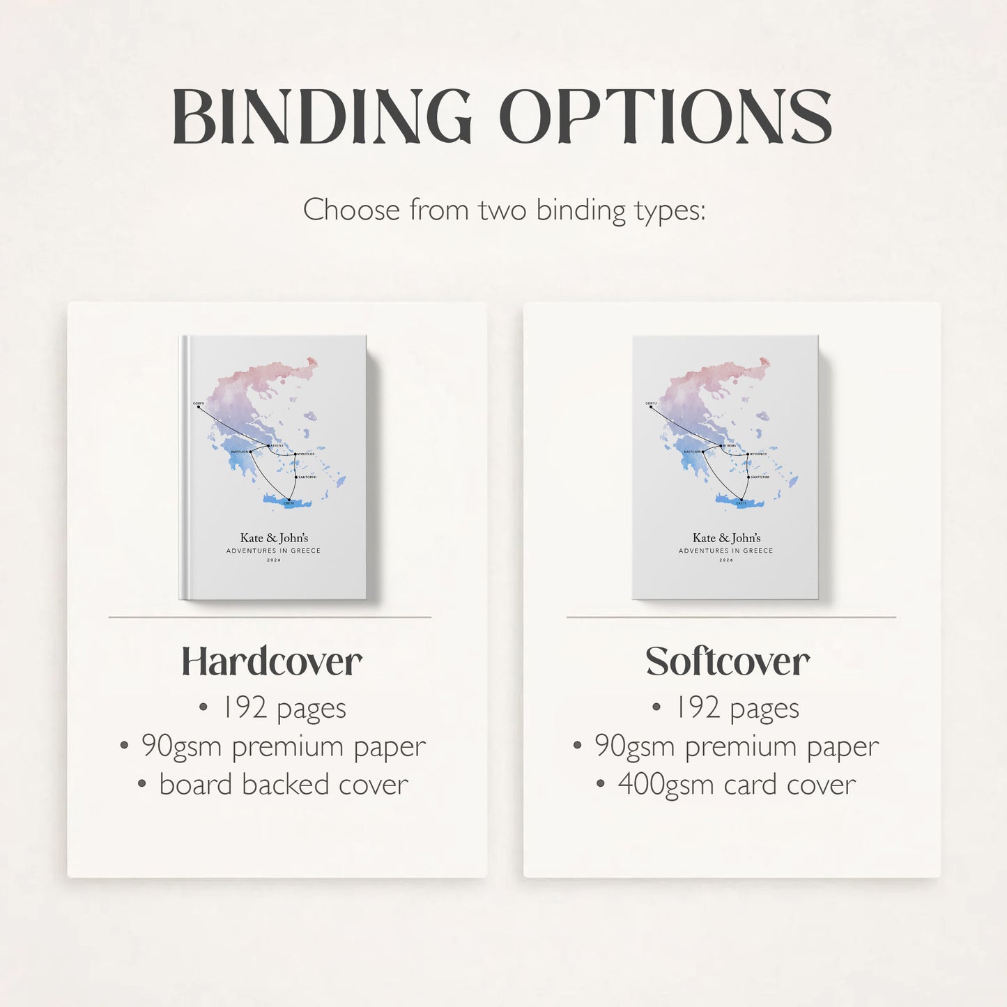 Greece Personalised Travel Journal | Travel Map Diary, Planner & Bucket List Book