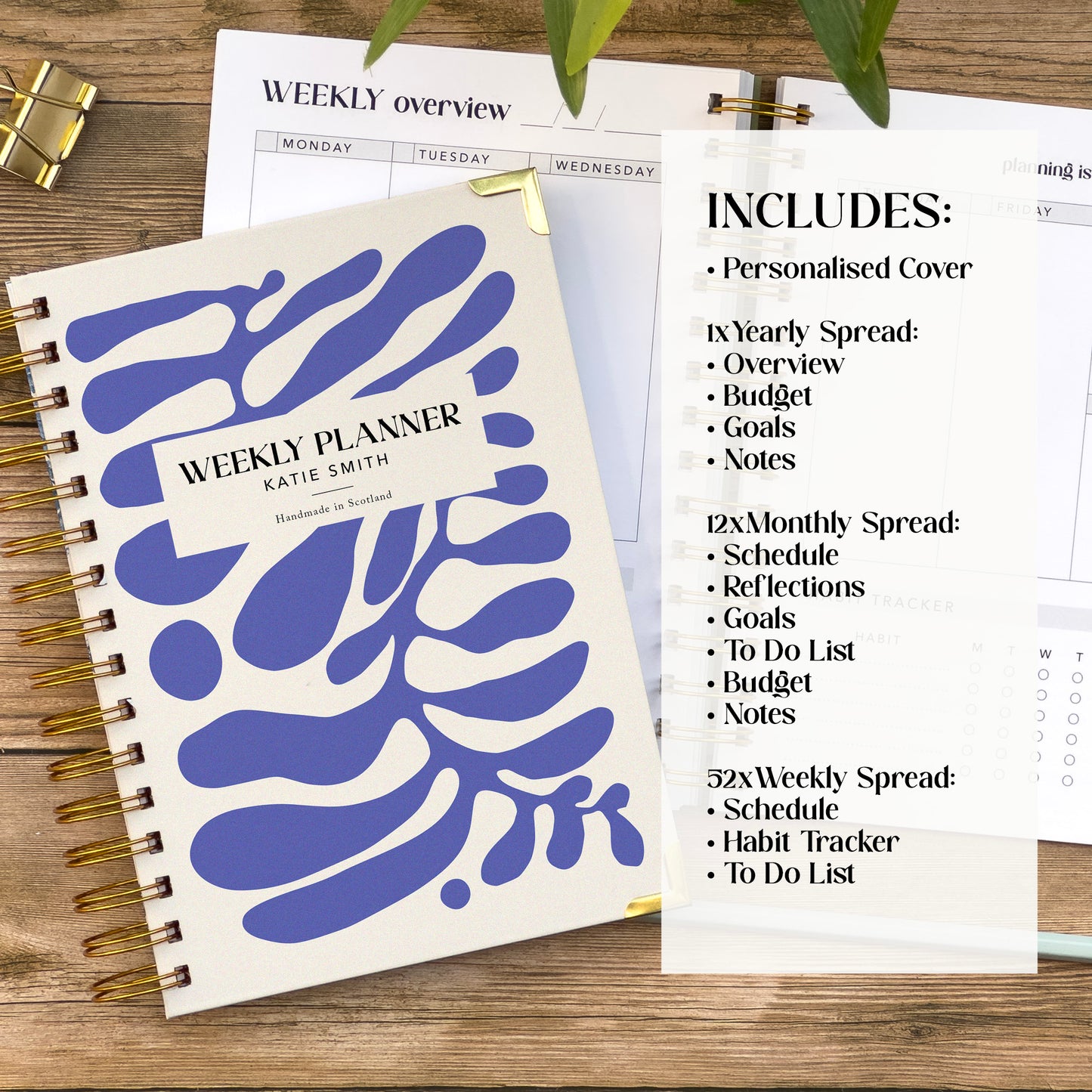 Undated Weekly Planner Diary - Personalised Life organiser