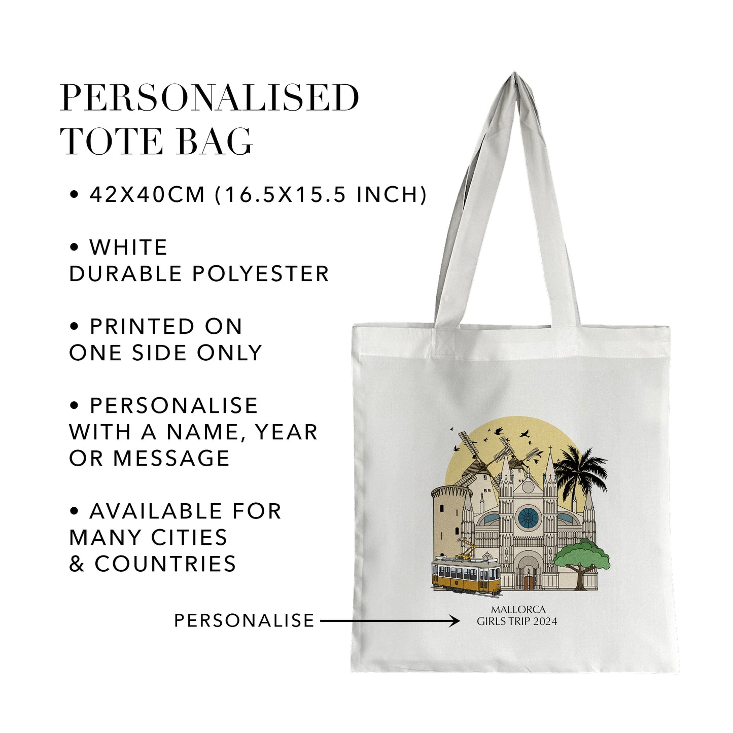 Palma de Mallorca Personalised Tote Bag