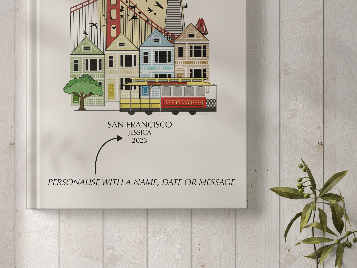 San Francisco Personalised Illustrated Travel Journal/Notebook