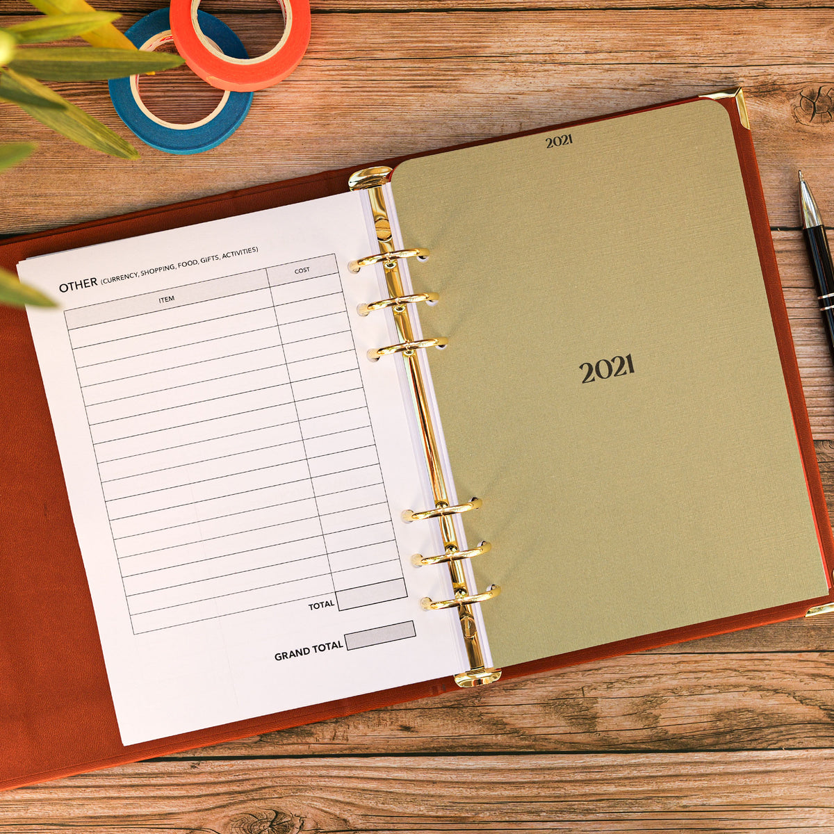 Yearly A5 Tab Dividers - Travel Journal Binder, Planner, Organiser Insert
