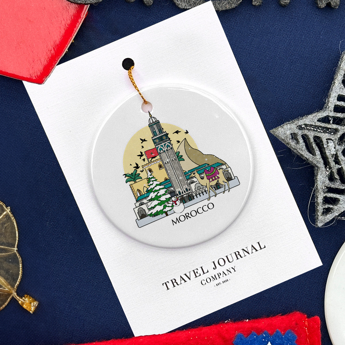 Morocco Personalised Christmas Tree Ornament