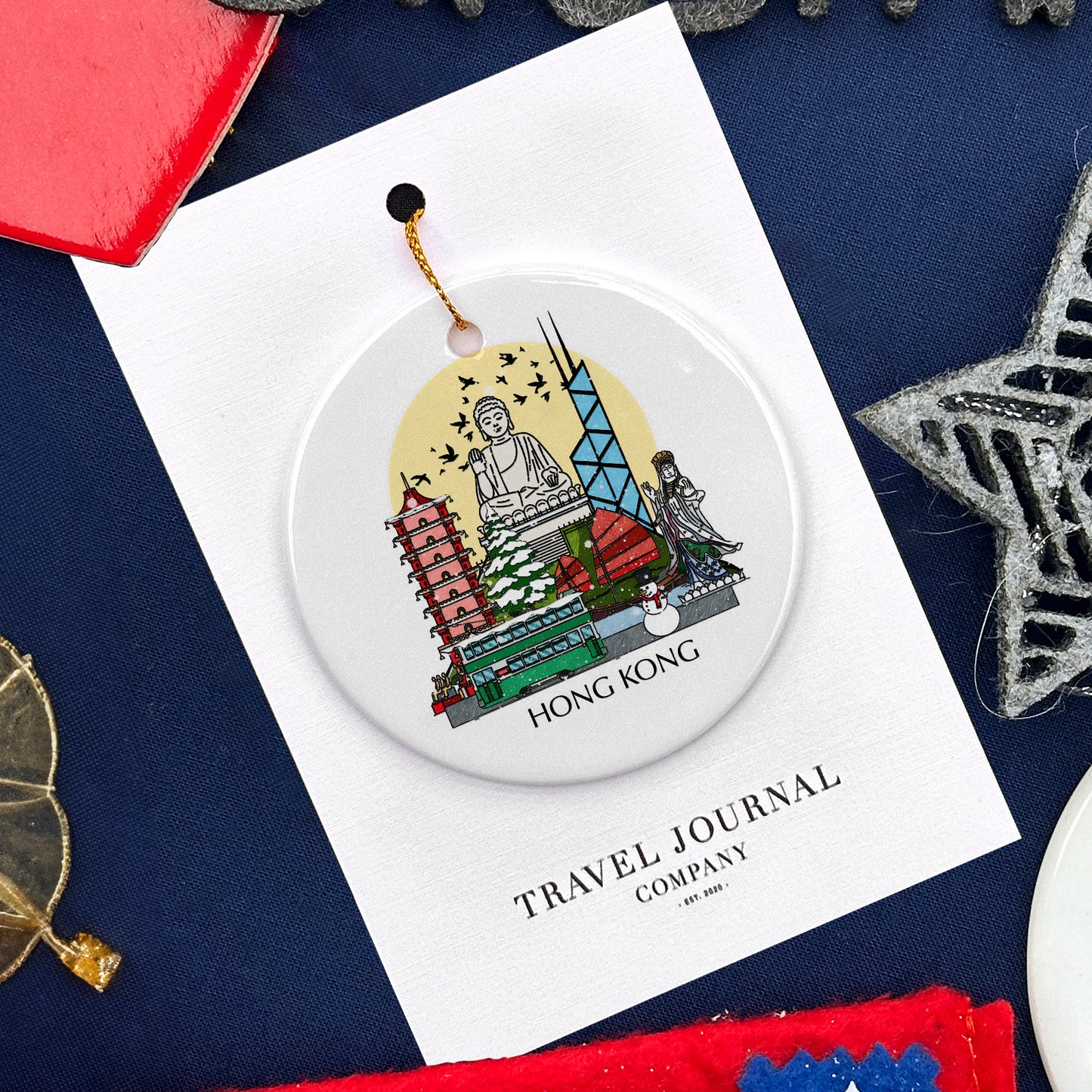 Hong Kong Personalised Christmas Tree Ornament
