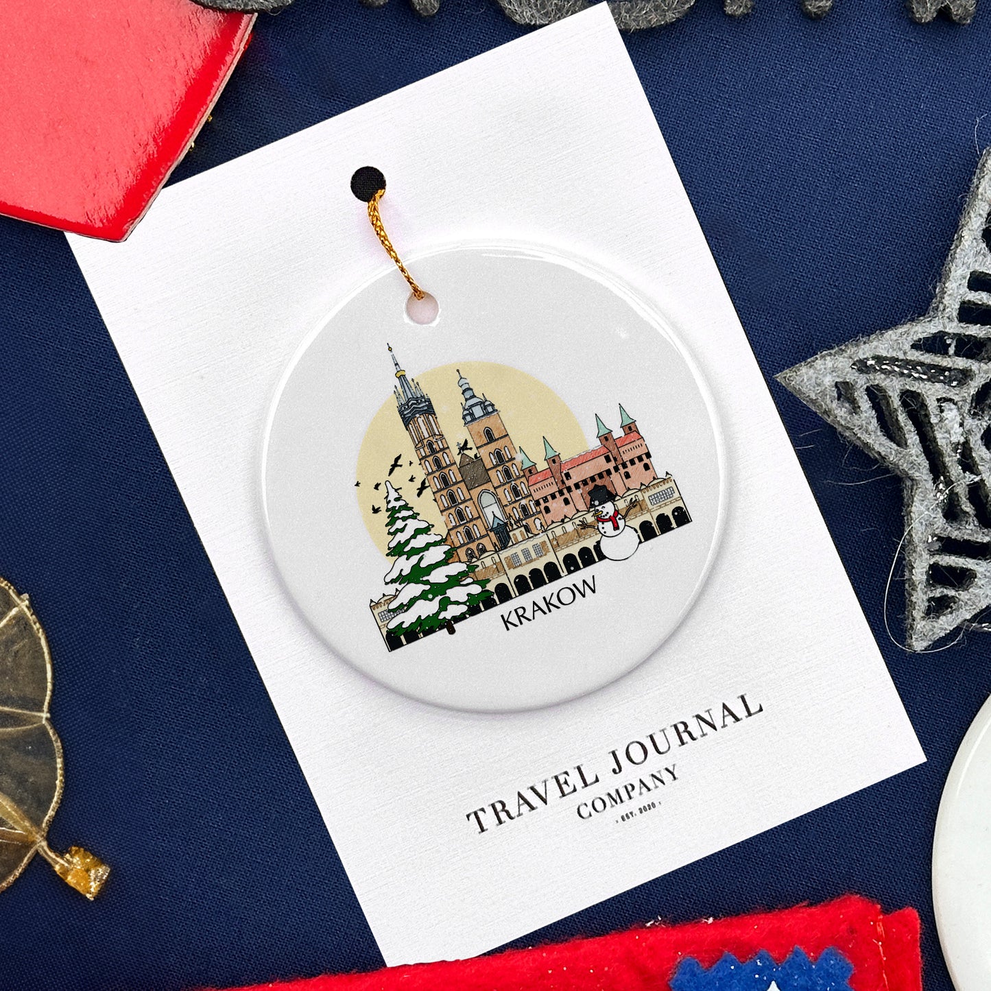 Krakow Poland Personalised Christmas Tree Ornament
