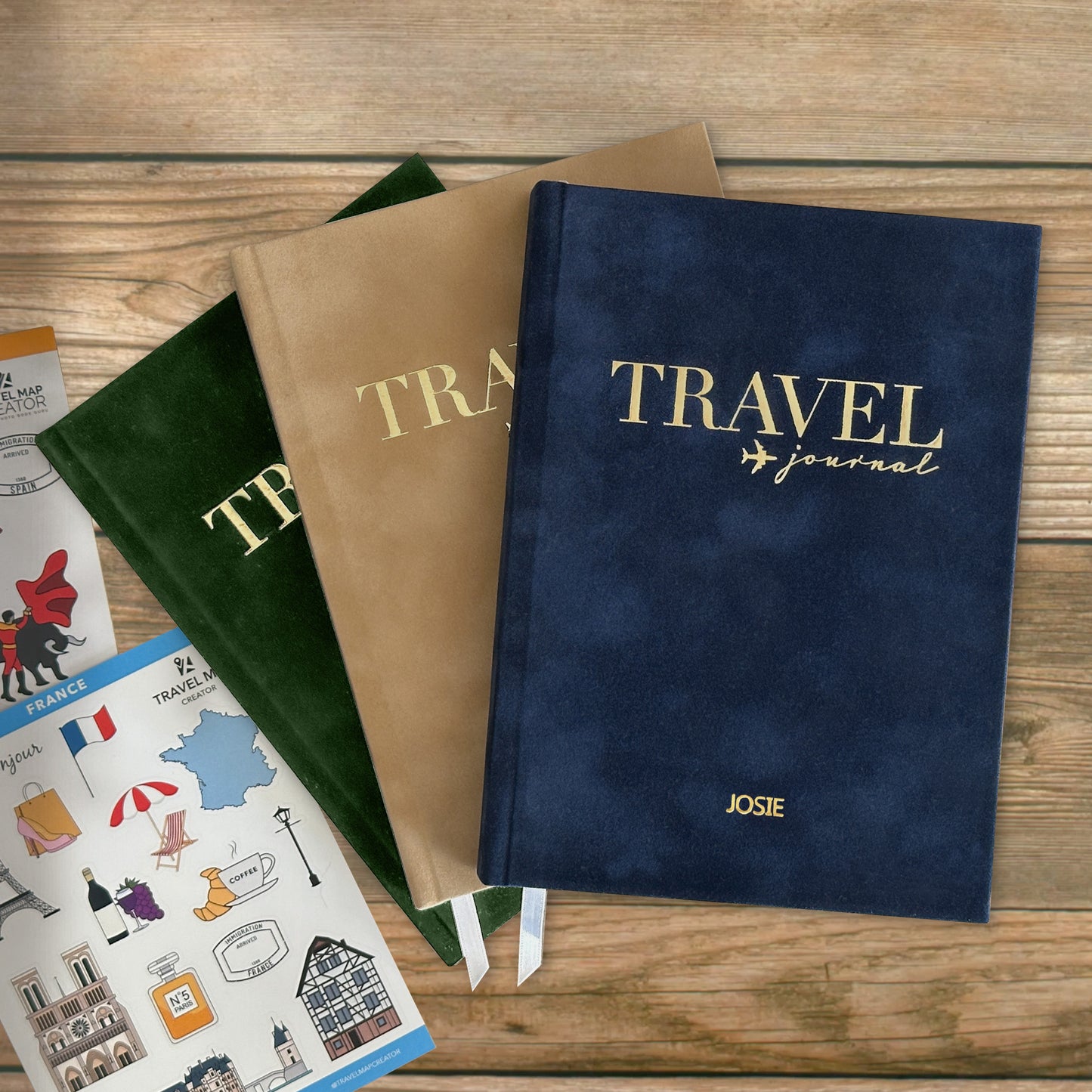 Luxury Velvet Personalised Travel Journal